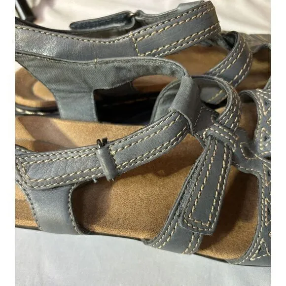 Clarks Laurieann Kay Women Strappy T Strap Slingback Sandal US 7M ‎ Gray