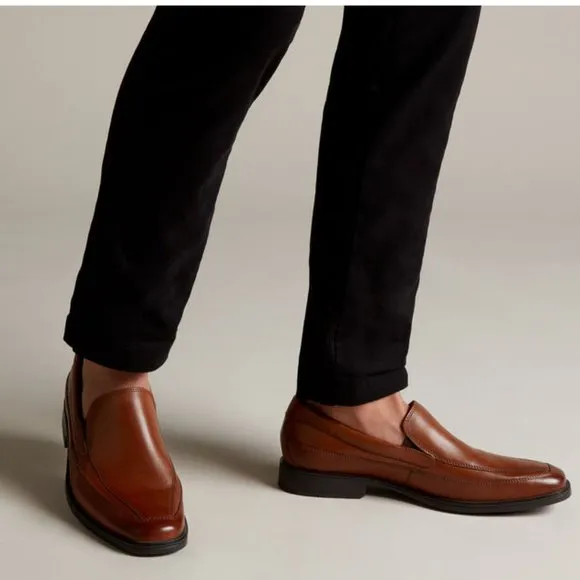 CLARKS Men's Leather Loafers Dress Shoes