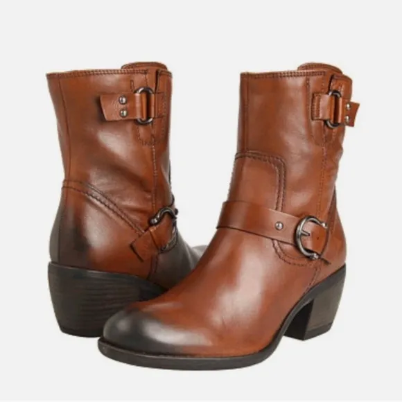 Clarks Womens Mascarpone Cafe Leather Ankle Boots Shoes 9.5