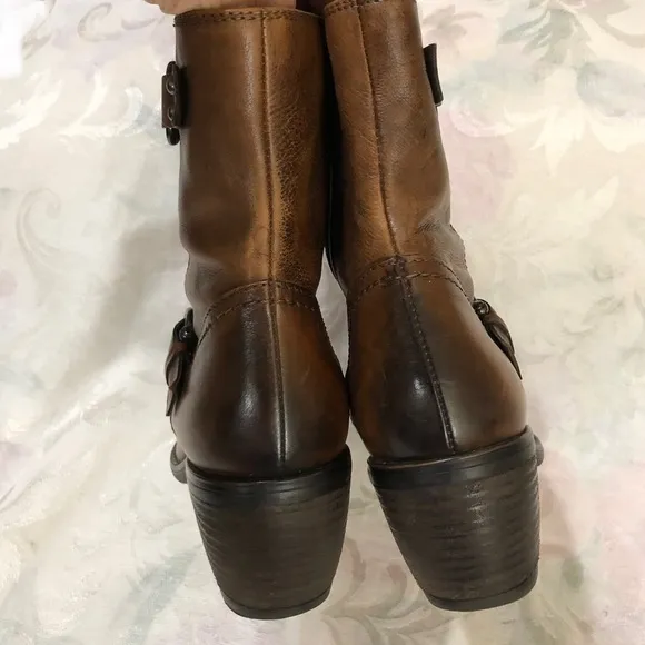 Clarks Womens Mascarpone Cafe Leather Ankle Boots Shoes 9.5