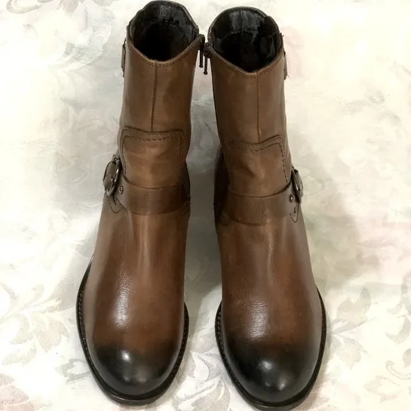 Clarks Womens Mascarpone Cafe Leather Ankle Boots Shoes 9.5