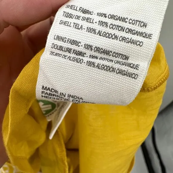 CLEOBELLA NWT Zia Organic CottonRuffle Tie Waist Mini Dress in Mustard // S