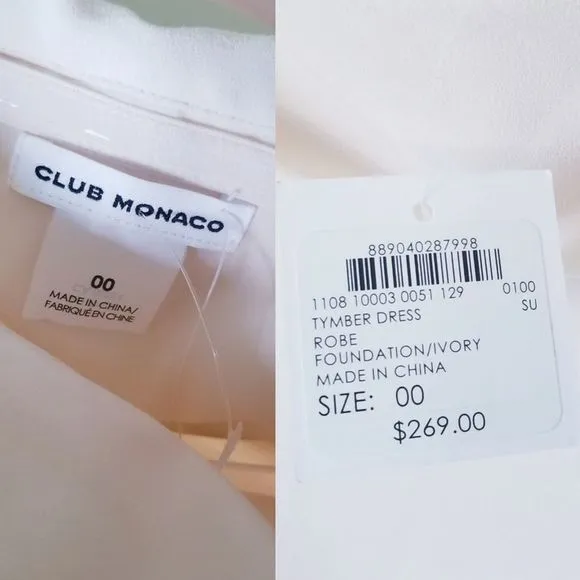 CLUB MONACO Ivory Tymber Midi Dress $269