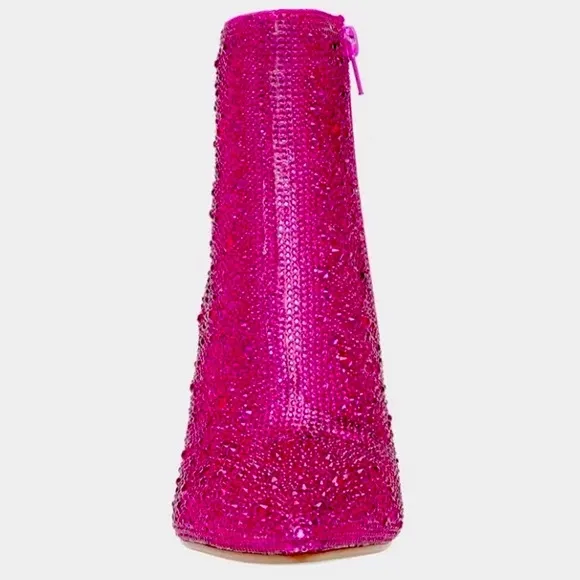 C’mon Barbie Let’s Go Party! New Fucshia Rhinestone Embellished Boots Booties
