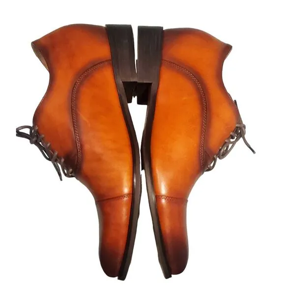 CMR CHAMARIPA Brown Leather Elevator Dress Shoes To Add Height Classic Shoes For