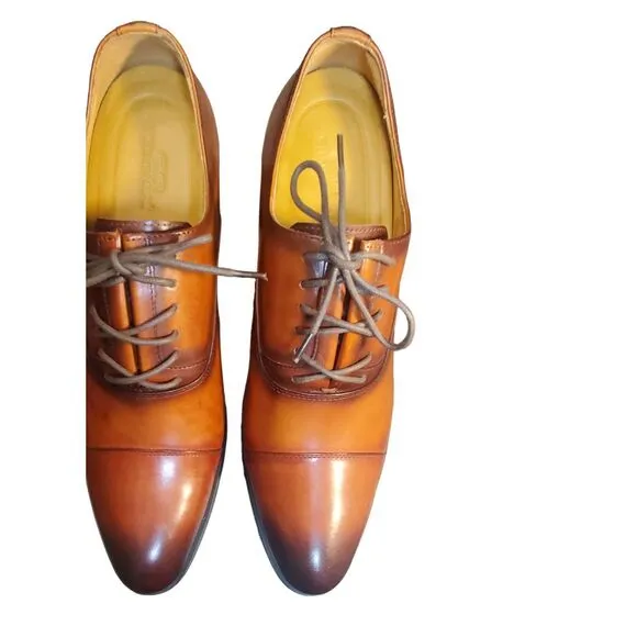 CMR CHAMARIPA Brown Leather Elevator Dress Shoes To Add Height Classic Shoes For