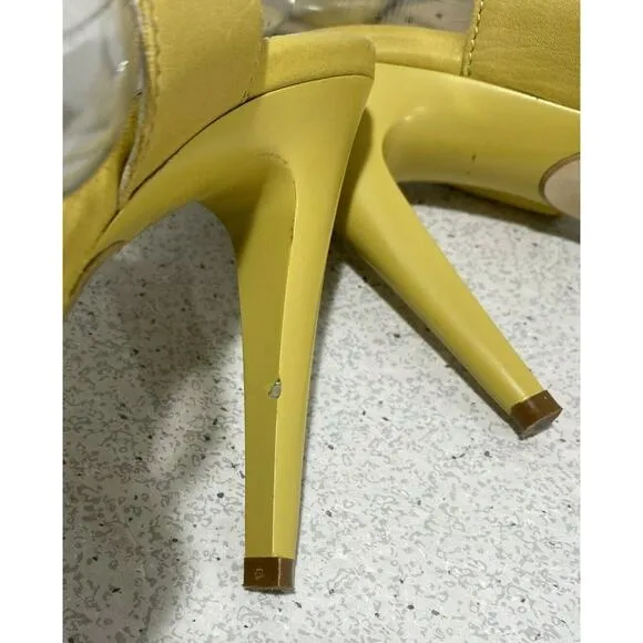 C.N.C. Costume National High Heel Strappy Sandals Cream &amp; Sage Green Leather