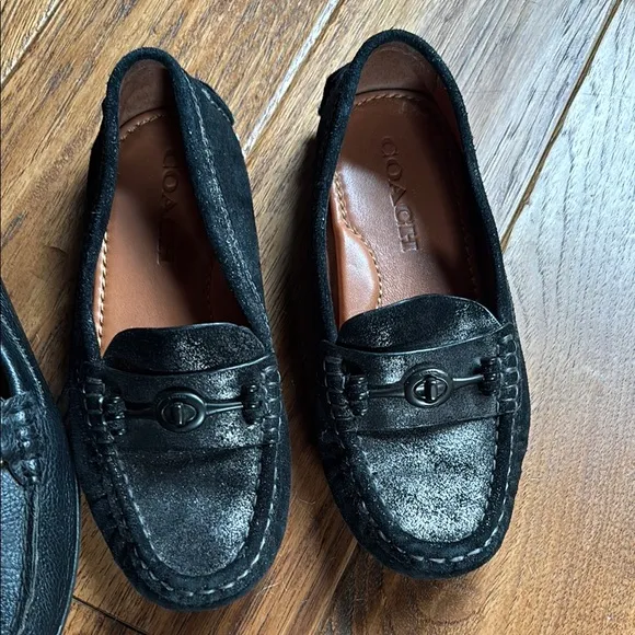 Coach Black Leather Flats Sleek Design bundle