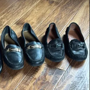 Coach Black Leather Flats Sleek Design bundle