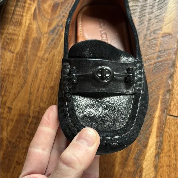 Coach Black Leather Flats Sleek Design bundle
