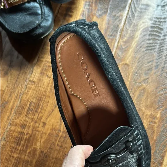 Coach Black Leather Flats Sleek Design bundle