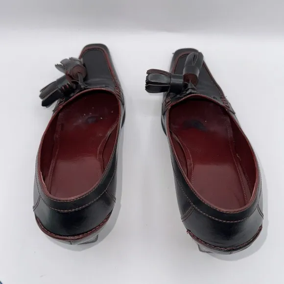 Coach Camellia Tassel US Size 6.5 B Pumps Block Heel Black Leather Shoes VTG EUC