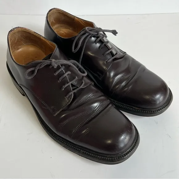 Coach Italy mens brown lace up round toe oxfords dress shoes size 10D