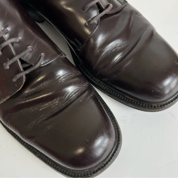 Coach Italy mens brown lace up round toe oxfords dress shoes size 10D
