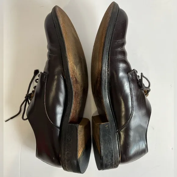 Coach Italy mens brown lace up round toe oxfords dress shoes size 10D