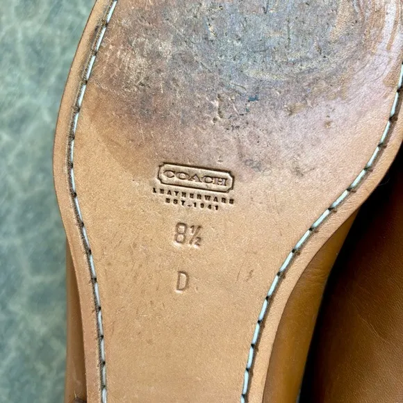Coach Patterson Horsebite Men’s Driving Shoes Brown Tan Leather Loafers 8.5
