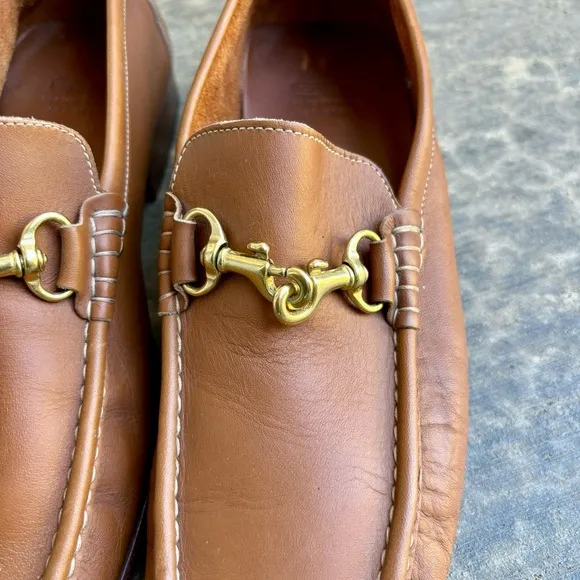 Coach Patterson Horsebite Men’s Driving Shoes Brown Tan Leather Loafers 8.5