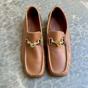 Coach Patterson Horsebite Men’s Driving Shoes Brown Tan Leather Loafers 8.5