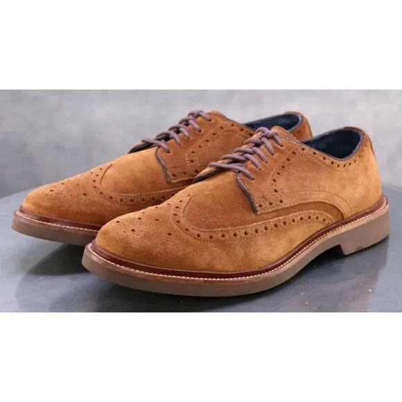 Cole Haan $150 Men's Wingtip Oxfords Dress Shoes Size 8.5 Suede Brown C25050