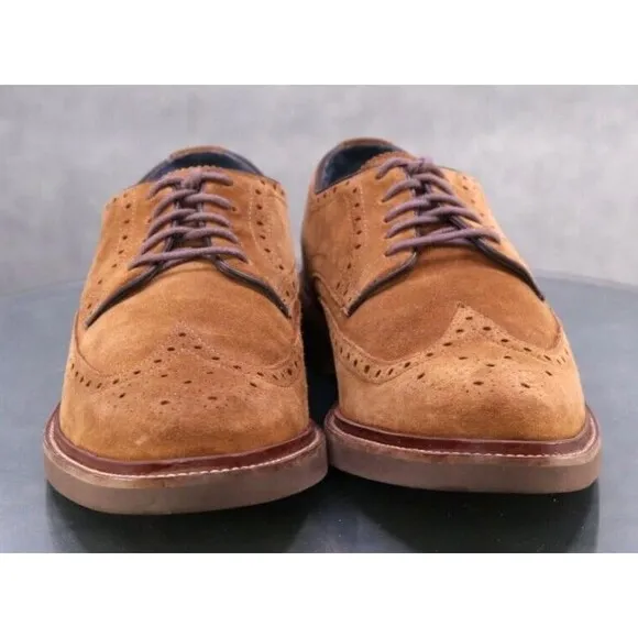 Cole Haan $150 Men's Wingtip Oxfords Dress Shoes Size 8.5 Suede Brown C25050
