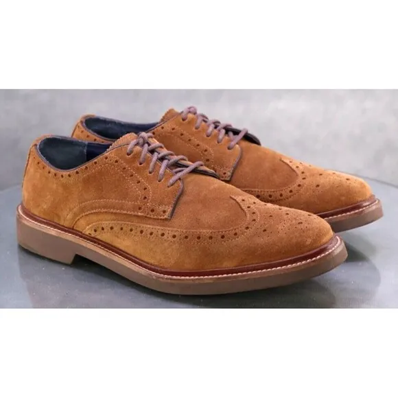 Cole Haan $150 Men's Wingtip Oxfords Dress Shoes Size 8.5 Suede Brown C25050