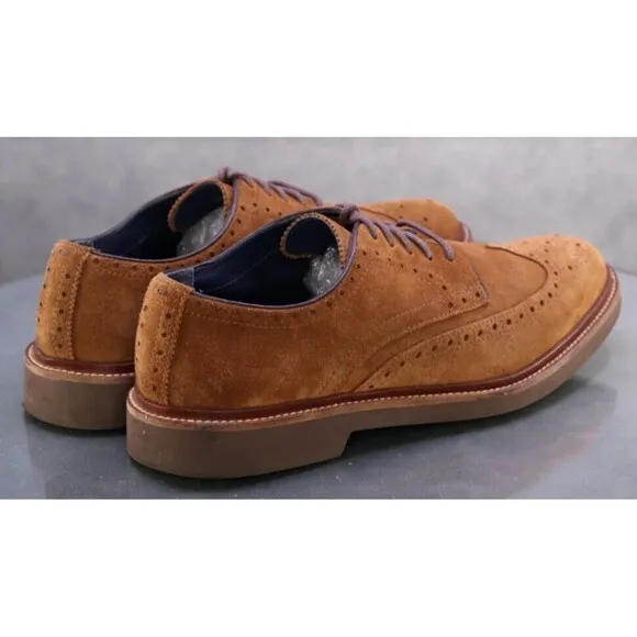 Cole Haan $150 Men's Wingtip Oxfords Dress Shoes Size 8.5 Suede Brown C25050