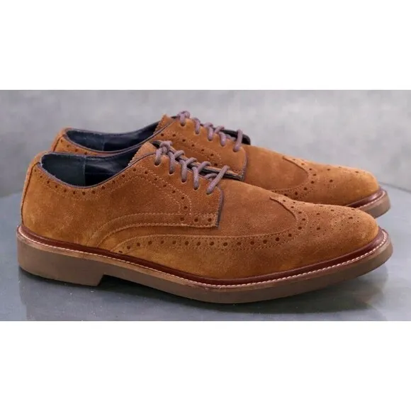 Cole Haan $150 Men's Wingtip Oxfords Dress Shoes Size 8.5 Suede Brown C25050