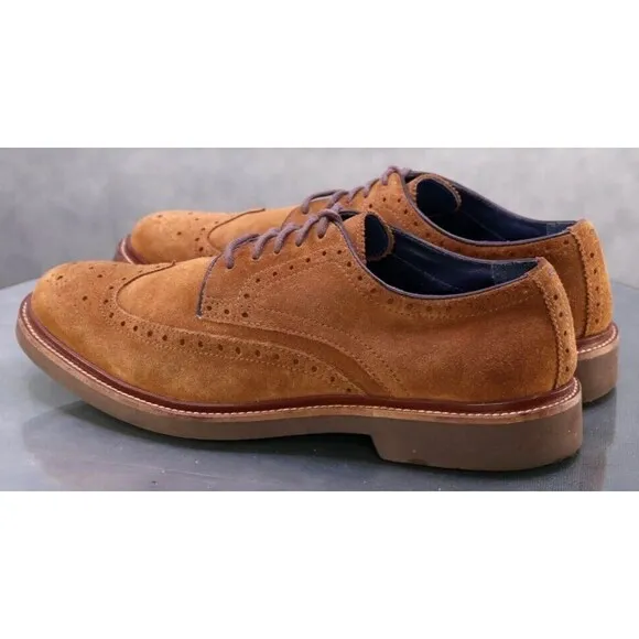 Cole Haan $150 Men's Wingtip Oxfords Dress Shoes Size 8.5 Suede Brown C25050