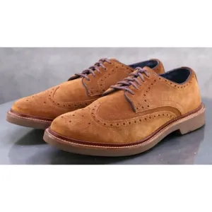 Cole Haan $150 Men's Wingtip Oxfords Dress Shoes Size 8.5 Suede Brown C25050