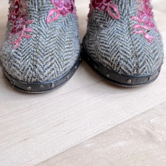 Cole Haan Beaded Wool Tweed Clog Mules