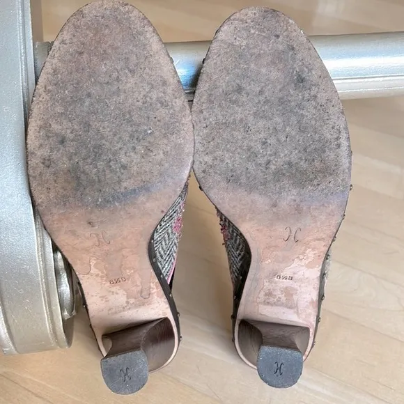 Cole Haan Beaded Wool Tweed Clog Mules