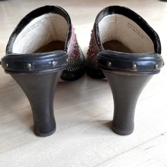 Cole Haan Beaded Wool Tweed Clog Mules