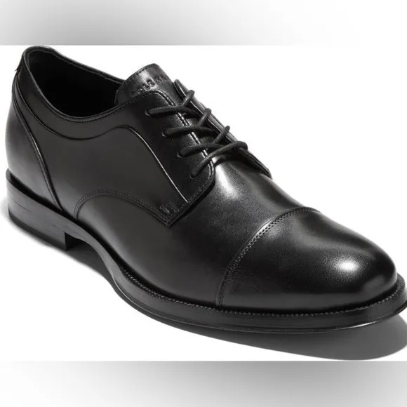 Cole Haan Black Carnegie Cap Toe Derby Dress Shoes