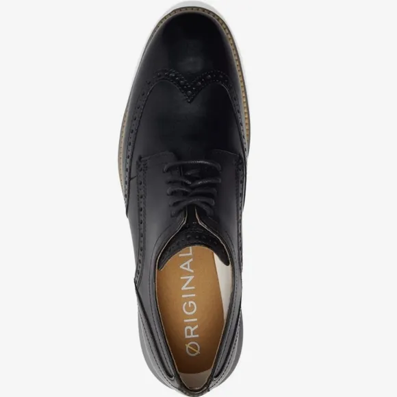 COLE HAAN Black Ironstone OriginalGrand Shortwing Oxford Lace up Men Size 9 NEW