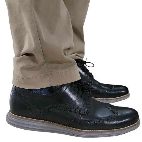 COLE HAAN Black Ironstone OriginalGrand Shortwing Oxford Lace up Men Size 9 NEW