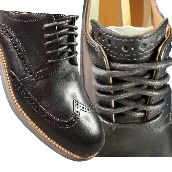 COLE HAAN Black Ironstone OriginalGrand Shortwing Oxford Lace up Men Size 9 NEW