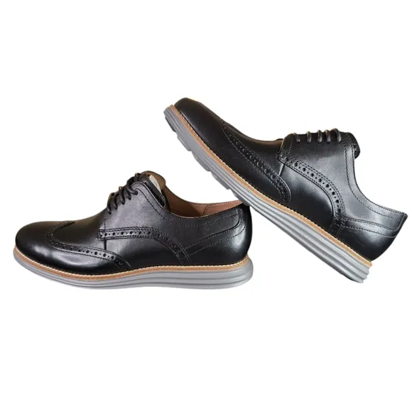COLE HAAN Black Ironstone OriginalGrand Shortwing Oxford Lace up Men Size 9 NEW