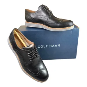 COLE HAAN Black Ironstone OriginalGrand Shortwing Oxford Lace up Men Size 9 NEW
