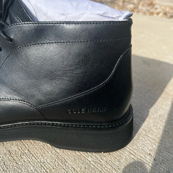 Cole Haan Black Leather Oxfords with Lace-Up Design