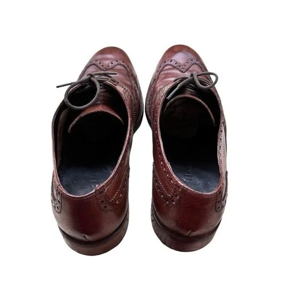 Cole Haan British Tan-Dark Chocolate Classic Modern Wingtip Lace Up Men Sz 10