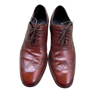 Cole Haan British Tan-Dark Chocolate Classic Modern Wingtip Lace Up Men Sz 10