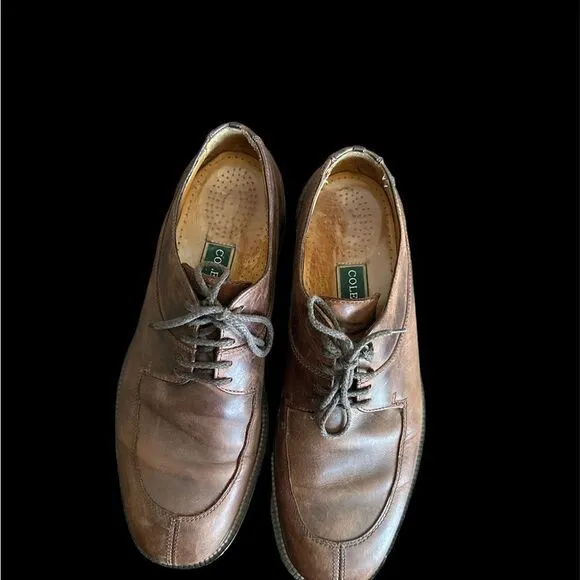 Cole Haan brown oil tanned leather oxfords dress shoes slip resistant 11