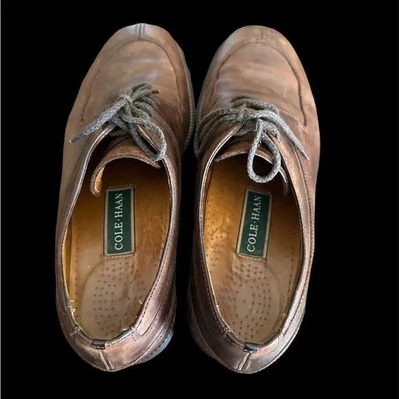 Cole Haan brown oil tanned leather oxfords dress shoes slip resistant 11