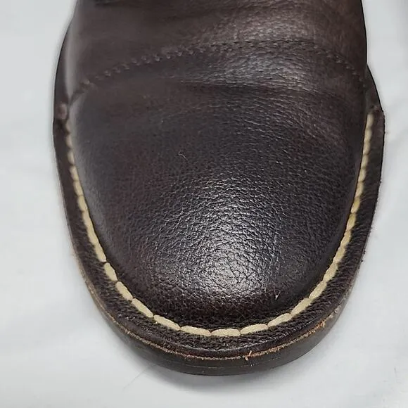COLE HAAN CANTON CAPTOE PEBBLED LEATHER BROWN ELEGANT OXFORD LEATHER MEN 10M GUC