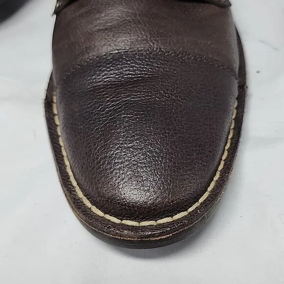 COLE HAAN CANTON CAPTOE PEBBLED LEATHER BROWN ELEGANT OXFORD LEATHER MEN 10M GUC