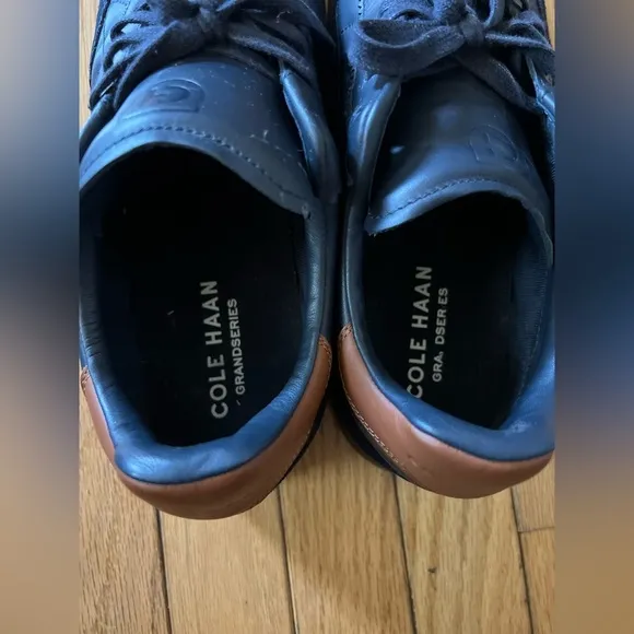 COLE HAAN Casual Dress Shoes Soft Blue Leather Sport Tennis Sneakers Size 11