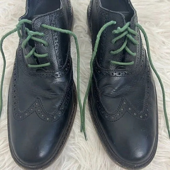 Cole Haan 'Colton' Wingtip Oxfords Derby Black Size 10.5 M Mens Leather Shoes