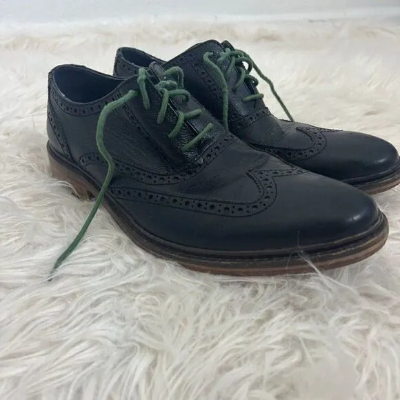 Cole Haan 'Colton' Wingtip Oxfords Derby Black Size 10.5 M Mens Leather Shoes
