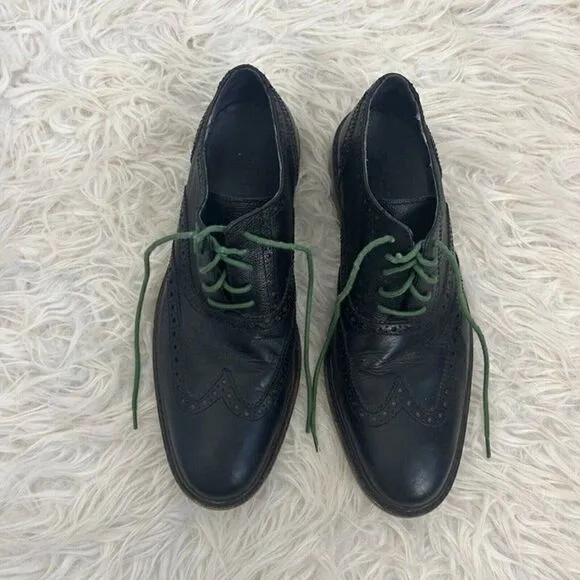 Cole Haan 'Colton' Wingtip Oxfords Derby Black Size 10.5 M Mens Leather Shoes