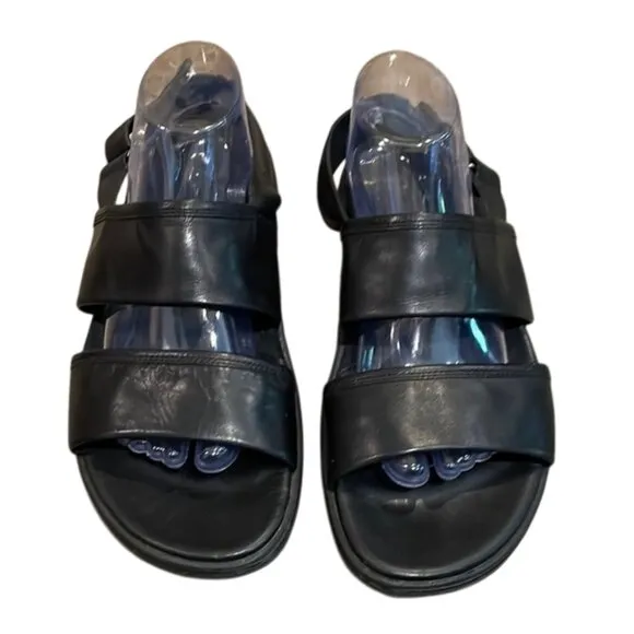 Cole Haan Crawford Black Leather Sandals Mens Size 10.5M Comfort Shoes